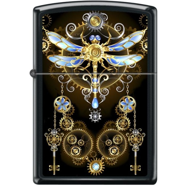 Zippo Lighter - Dragonfly Steampunk Black Matte Zippo Zippo   