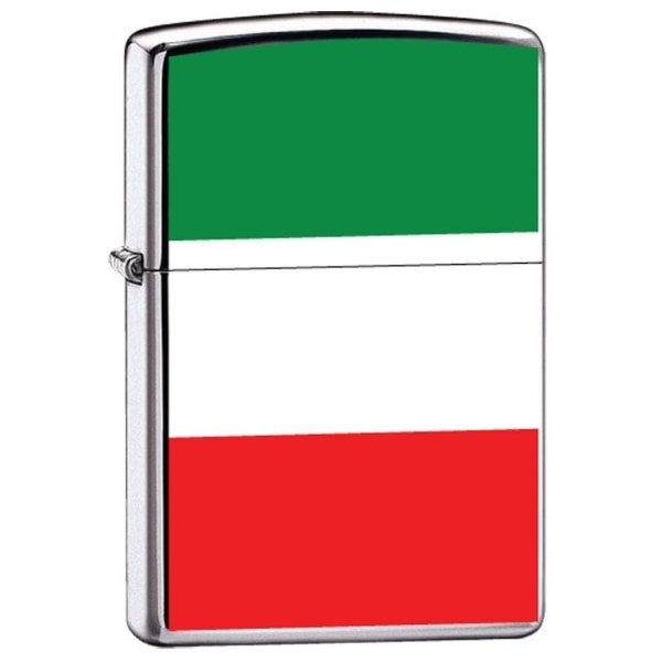 Zippo Lighter - Flag of Italy High Polish Chrome Zippo Zippo   