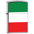 Zippo Lighter - Flag of Italy High Polish Chrome Zippo Zippo   