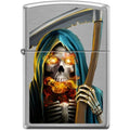 Zippo Lighter - Grim Reaper Brushed Chrome Zippo Zippo   