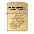Zippo Lighter - Marine Corps Armor Heavy Walled High Polish Sold Brass Zippo Zippo   