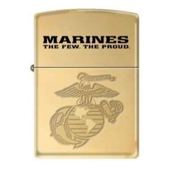 Zippo Lighter - Marine Corps Armor Heavy Walled High Polish Sold Brass Zippo Zippo   