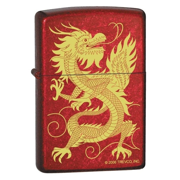Zippo Lighter - Oriental Dragon Candy Apple Red Zippo Zippo   