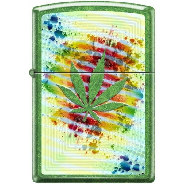 Zippo Lighter - Pot Leaf Meadow Finish Zippo Zippo   