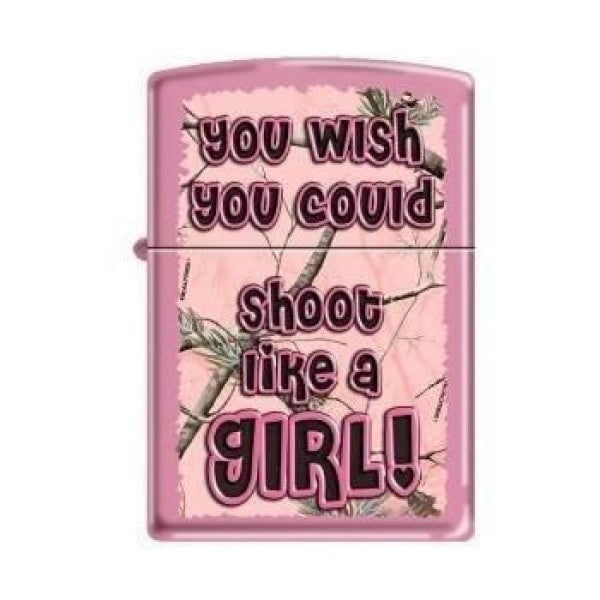 Zippo Lighter - Realtree Shoot Like a Girl Pink Matte Zippo Zippo   