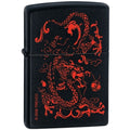 Zippo Lighter - Red Dragon Black Matte Zippo Zippo   