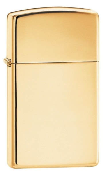 Zippo Lighter - Slim High Polish Brass Zippo Zippo   