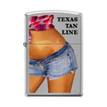Zippo Lighter - Texas Tan Line Brushed Chrome Zippo Zippo   