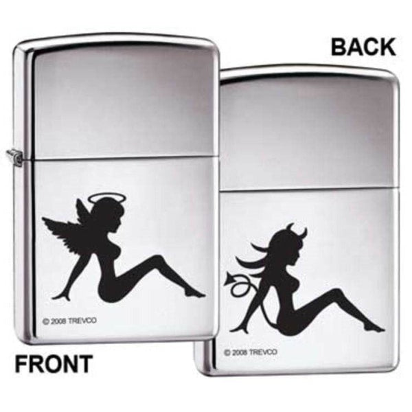 Zippo Lighter - Trucker Angel Devil High Polish Chrome Zippo Zippo   