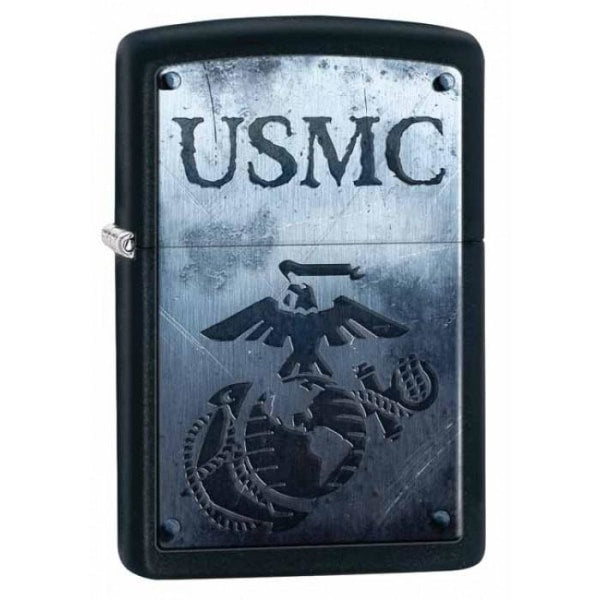 Zippo Lighter - U.S. Marines USMC Black Matte Zippo Zippo   