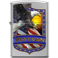 Zippo Lighter - Veteran - Eagle Hi Polish Chrome Zippo Zippo   