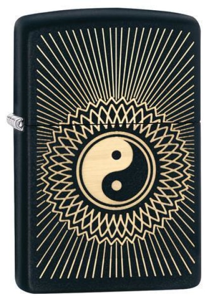 Zippo Lighter - Yin And Yang Black Matte Zippo Zippo   