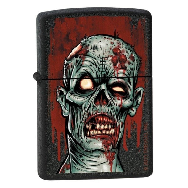 Zippo Lighter - Zombie Head Black Crackle Zippo Zippo   