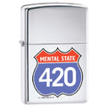 Zippo Lighter - Mental State 420 High Polish Chrome Zippo Zippo   